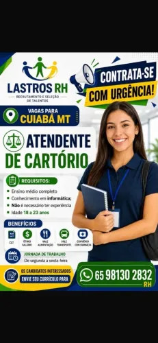Vagas Para contratação imediat Cuiabá MT