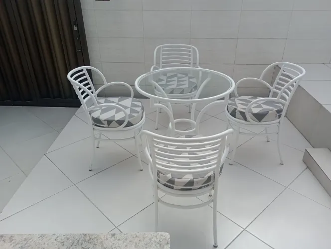 Mesa de Varanda Alumínio Branco