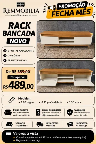 PROMOÇÃO RACK BANCADA NOVO ENTREGAMOS MONTADO