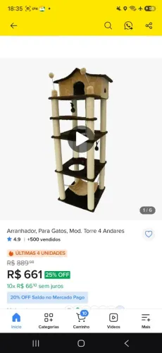 Torre Arranhador para gatos 3 andares