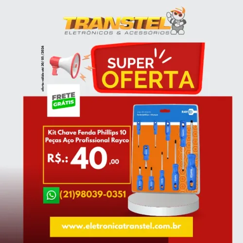 Jogo de Chaves de Fenda e Philips 10 peça Rayco