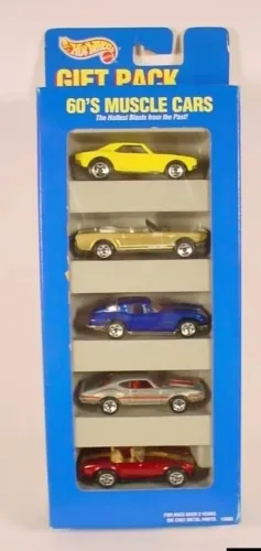 Pack Hot Wheels 1995 60's Muscle Cars 5 miniaturas # 13503 (Corvette Azul)