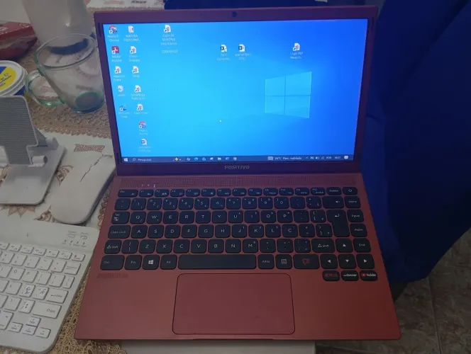 Notebook Positivo Motion Vermelho - Funciona | Ideal para Reparo ou Peças