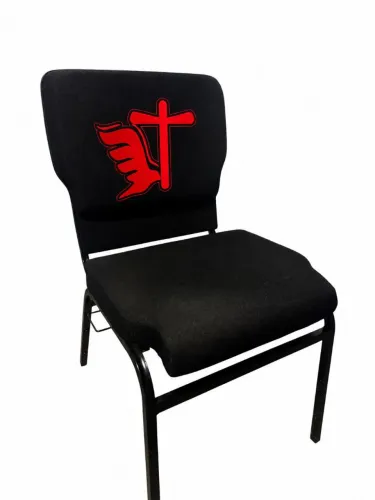 Cadeiras estofadas com logotipo