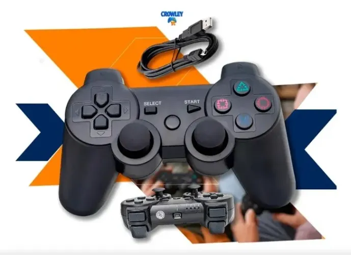 Controle Sem Fio Para Ps3 Joystick Manete Com Cabo Carregador - CROWLEY