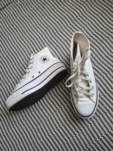 All Star All Star Chuck cano alto couro sintético branco 35