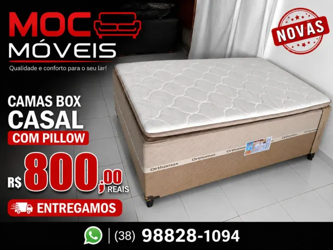 CAMAS BOX CASAL COM PILLOW NOVAS 