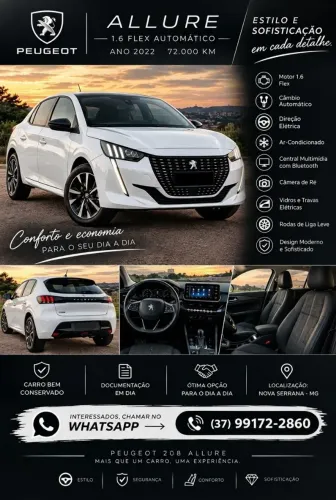 Peugeot 208 Allure 1.6 Flex 16V 5P Aut. 2022