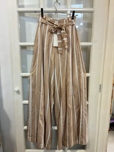 Calça Pantalona Listrada D Gaia Nova 34