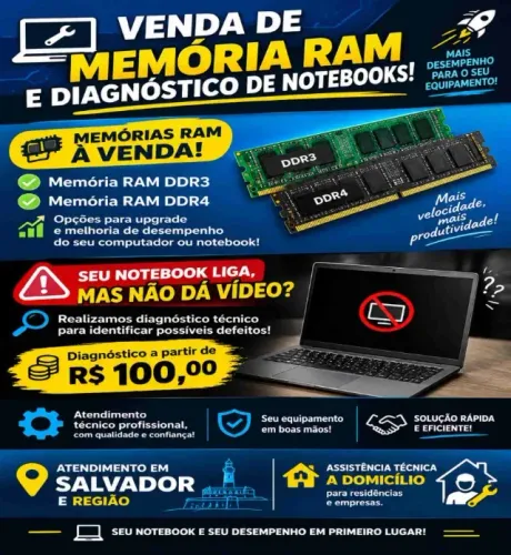 Memória ddr 3 , ddr 4 ! Seu computador não dar video?