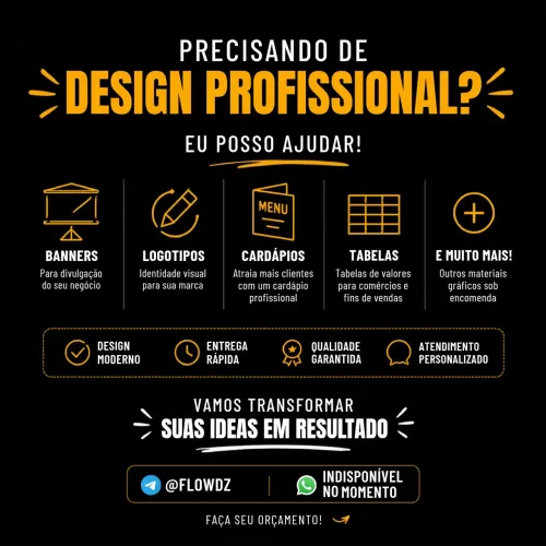 ? Designer Gráfico | Banners, Logos, Cardápios e Artes para Redes Sociais