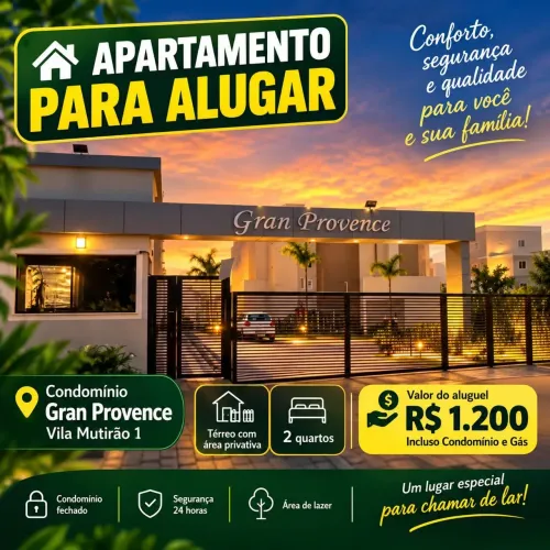 Alugo Apartamento térreo - Condomínio Gran Provence 