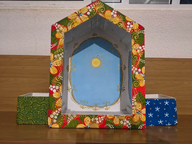 Peça única altar pintado a mão