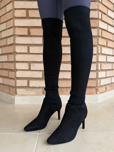 Bota over the knee preta Orcade