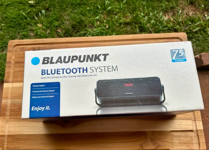 Caixa de Som Bluetooth Blaupunkt - Rádio FM, USB, Auxiliar
