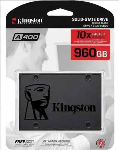 SSD Sata 3.0 6Gb/s 960GB Interno Kingston A400 SA400S37/960G Leitura Até 500Mb/s e Gravaçã