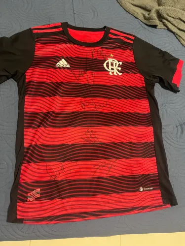 Camisa do Flamengo original assinada pelo CAFU, LÉO MOURA, VAMPETA etc