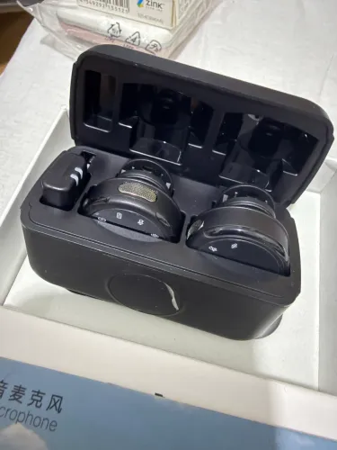 Microfone Sem Fio Duplo Wireless com Display Digital Redução de Ruído para Android iPhone