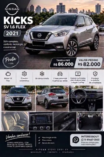 Nissan Kicks SV 1.6 16V Flexstar 5P Aut. 2021