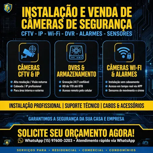 Instalações e manutenções Câmeras CFTV e Wi-Fi