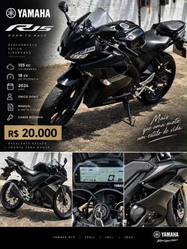 R15 Yamaha unico dono , nota fiscal, chave reserva