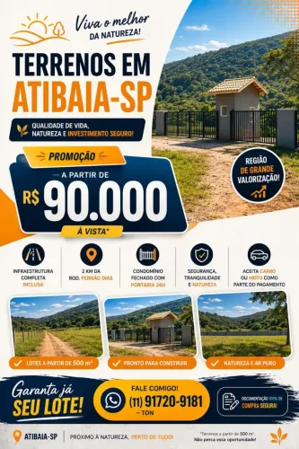 Terreno 500m² com Infraestrutura Completa em Atibaia - Apenas 2km da Fernão Dias