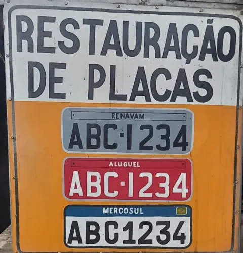 Restauração de placas para veiculos