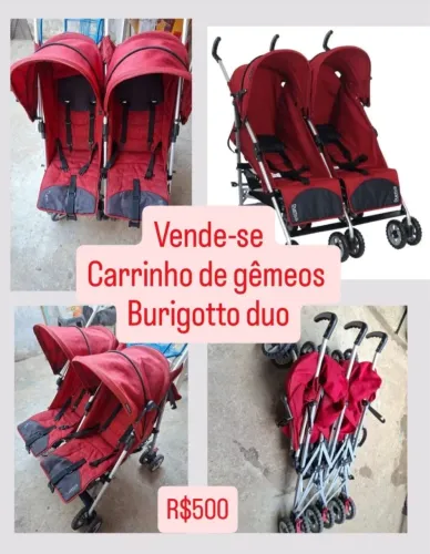 Carrinho de Gêmeos Burigotto Duetto - Vermelho