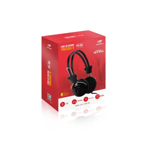 Fone com microfone C3Tech Tricerix PH-80BK