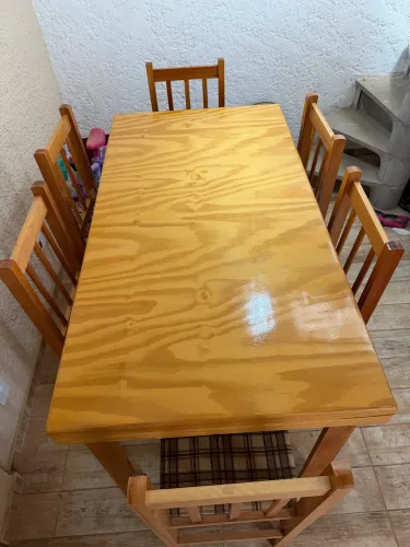 Mesa 6 lugares - Madeira - 1.50 x 0,80
