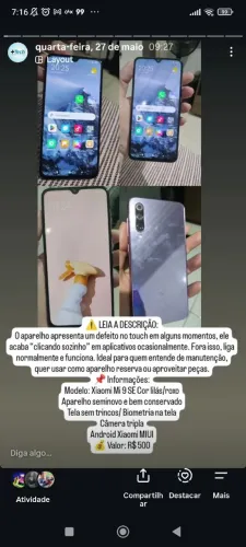 Celular Xaiomi mi 9Se 