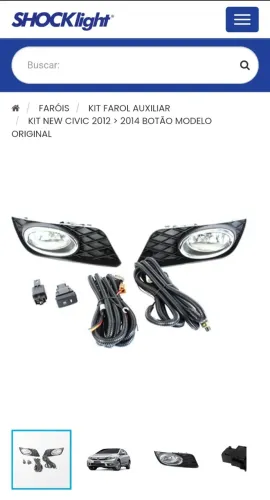 KIT NEW CIVIC 2012 > 2014 BOTÃO MODELO ORIGINAL cód.: SL-110610 ZERADO