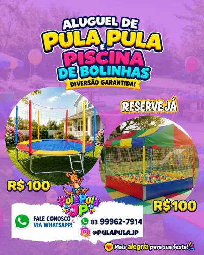Piscina de bolinhas e pula pula 