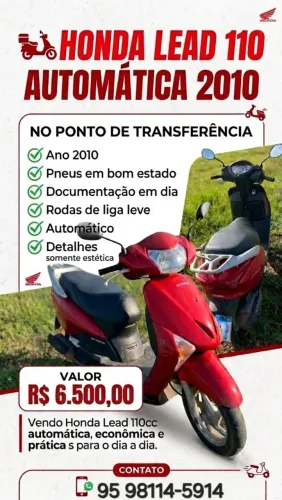 Honda Lead 110cc 2010 automática 