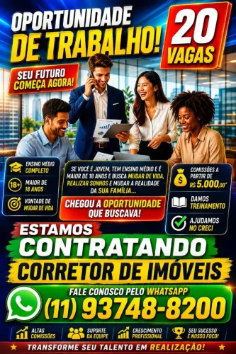 20 vagas Urgente