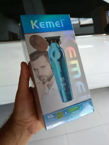 Máquina de cortar cabelo Kemei 264 azul nova lacrada