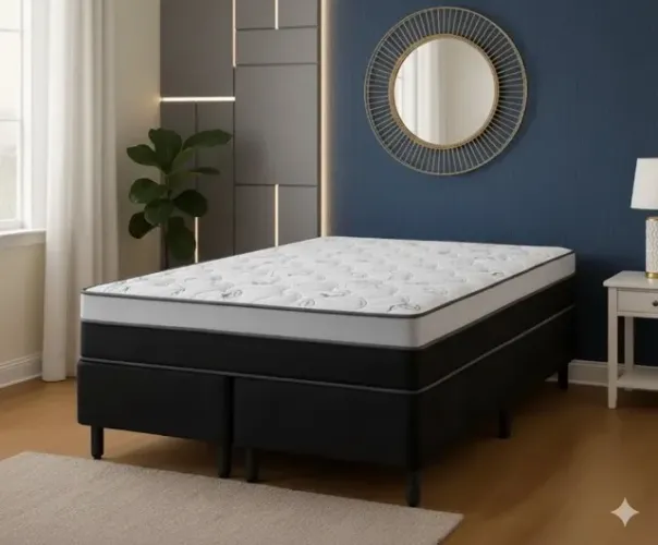 Conjunto Base com Colchão Queen Molas Ensacadas Prime Light 158x198x63