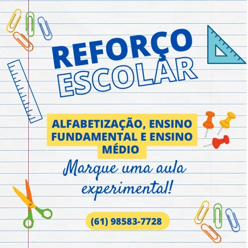 Reforço escolar, aulas particulares, presencial e online.