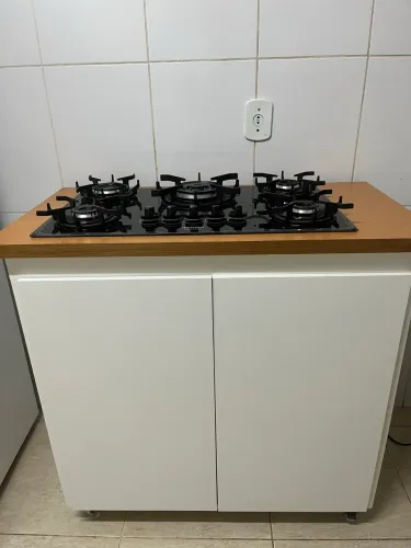 Fogão 5 bocas com bancada em fórmica