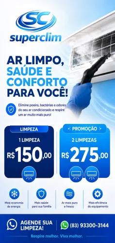 Promoção limpeza de ar condicionado 