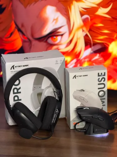 Headset Gamer Attack Shark Sem Fio 2.4G | Microfone + USB | Pronta Entrega em Manaus