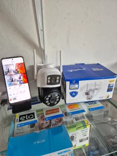Câmera de Segurânça Wi-fi 2 Lentes 360° Acesso Remoto Via Celular