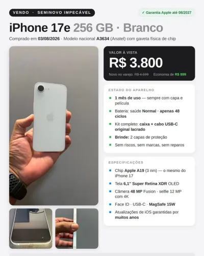 IPhone 17e 256GB Branco