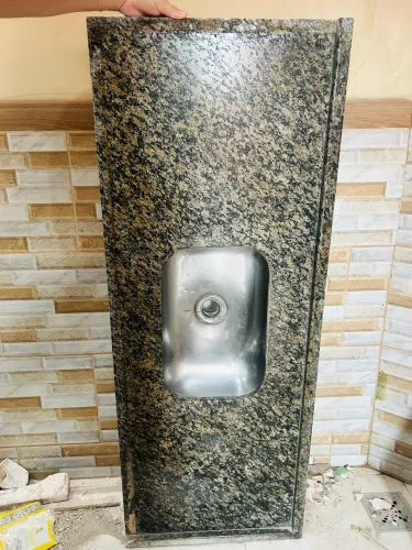 Pia de mármore com Cuba para cozinha - Medida 1,42 X 55