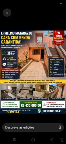 Ermelino matarazzo vendo 04 casa ja com renda garantida
