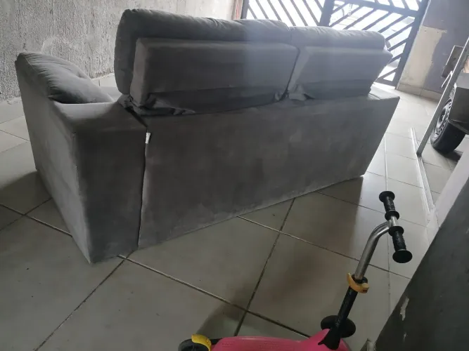 Sofá retrátil assento de mola