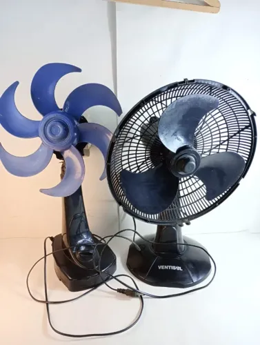 Lote 2 Ventiladores Mesa 127v Ventisol Helices 30cm Fortes