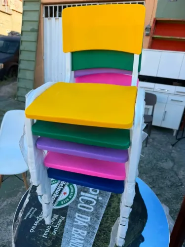 Kit de 5 Cadeiras Infantil Coloridas
