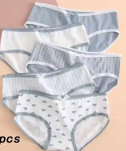 Kit 10 calcinhas de algodão adolescente tamanho M azul