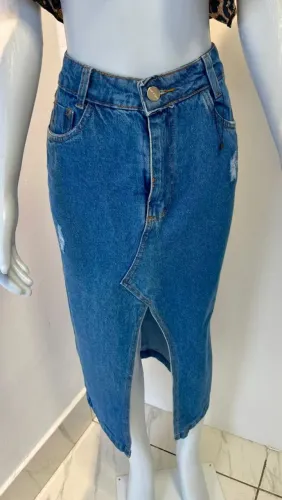 Saia longa jeans tam.40, nunca usada